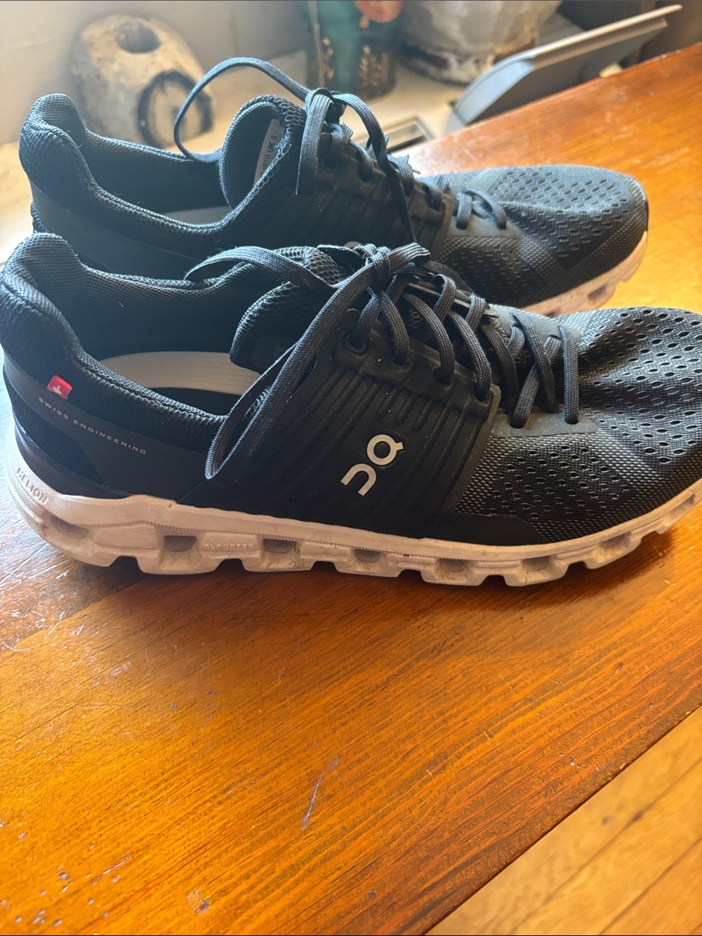 On Running Men's Black and White Cloud-Style Athletic Shoes